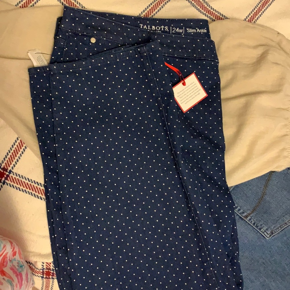 Talbots polka dot jean 24w NWT